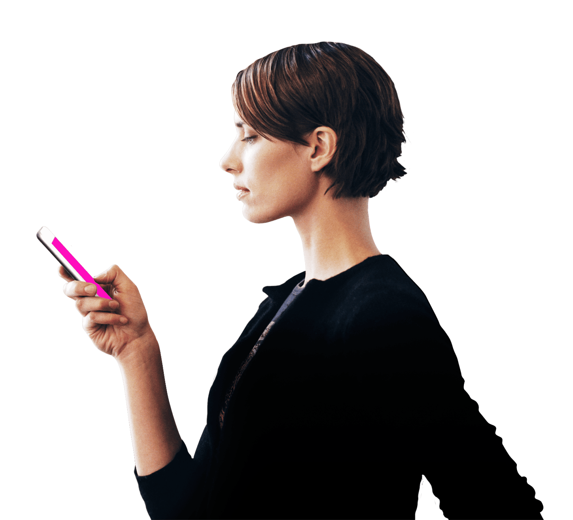 Woman looking at her phone
